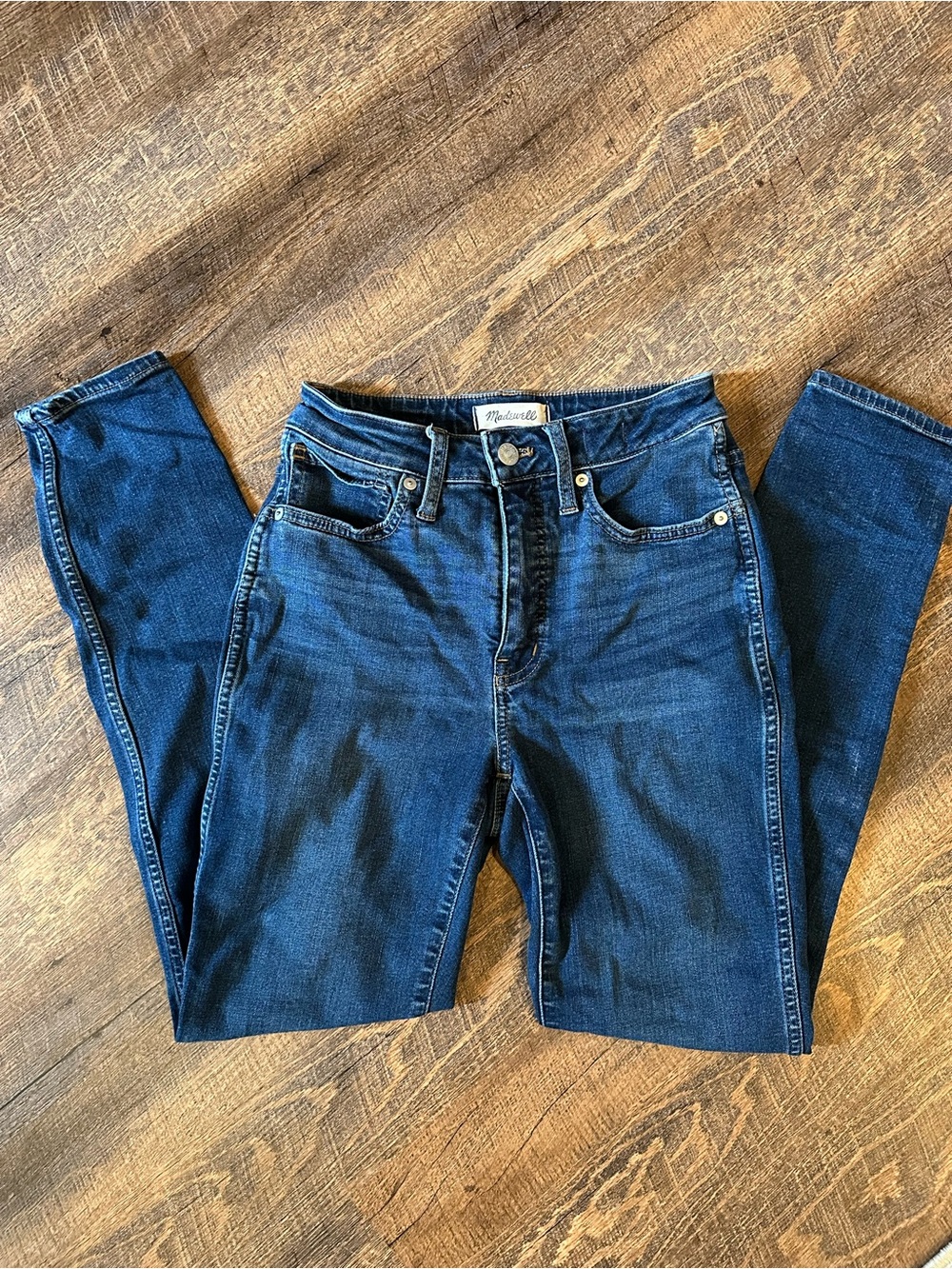 Madewell Curvy High rise Skinny Jeans in Deep Blue